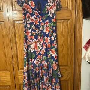 Tommy Hilfiger Orange Sleeveless V-Neck Maxi Sundress